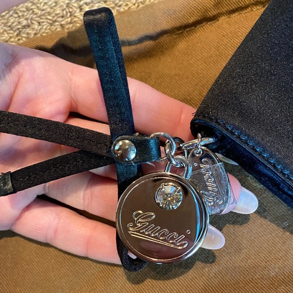 Gucci Black Silk Crystal Front Evening Bag Clutch - Picture 6 of 8